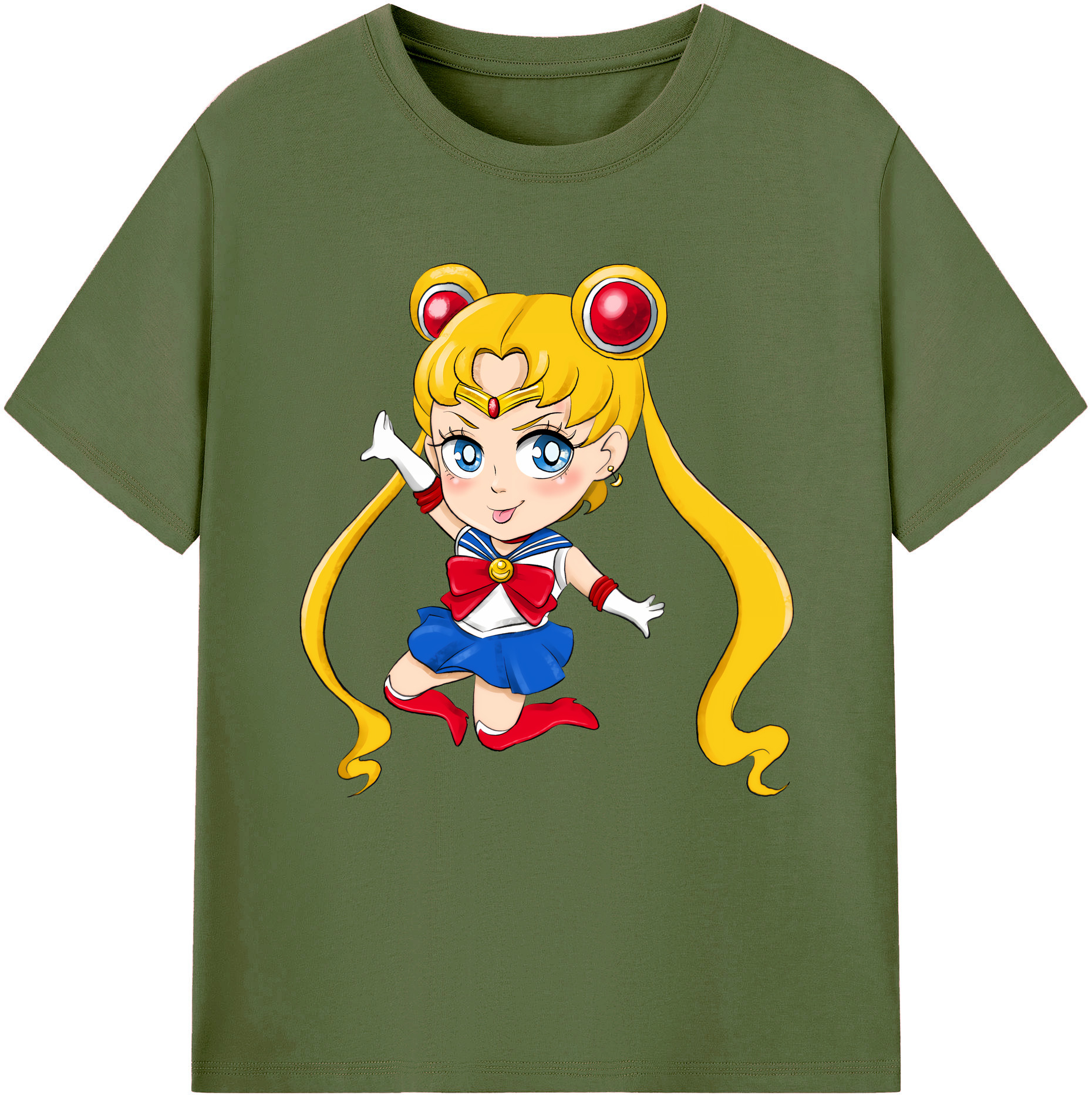 （画像用） 美少女戦士セーラームーン 月野 うさぎ つきの うさぎ Sailor Moon Tsukino Usagi 綿100％半袖Tシャツ（フロントプリント）